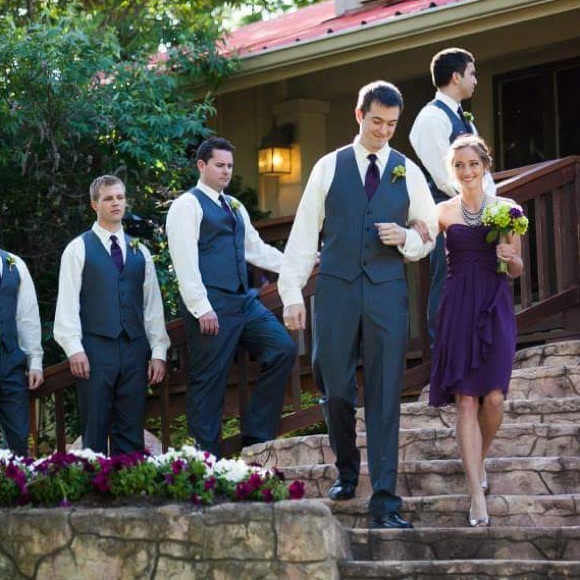 Dark purple formal stapless dress - Picture 3 of 3