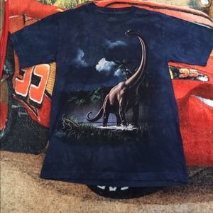 Dark blue brachiosaurus/long neck dinosaur shirt
