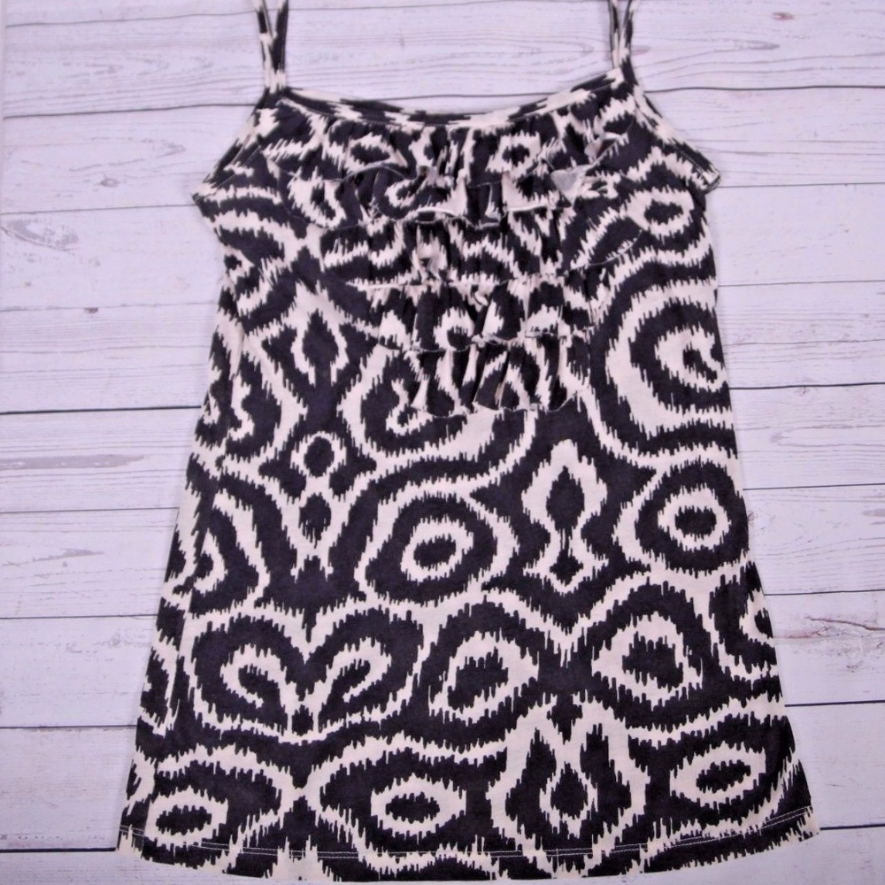 J. Crew Navy Blue Ruffled Tank Top