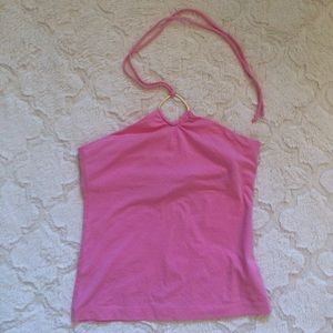 Pink halter tank top