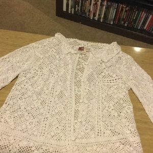 All cotton/lace looking white cardigan