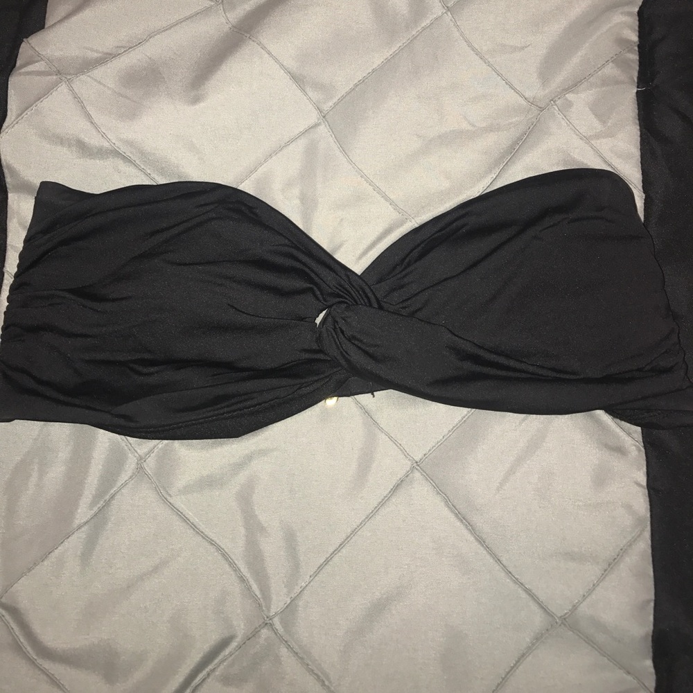 Twist Bandeau Bikini Top Black