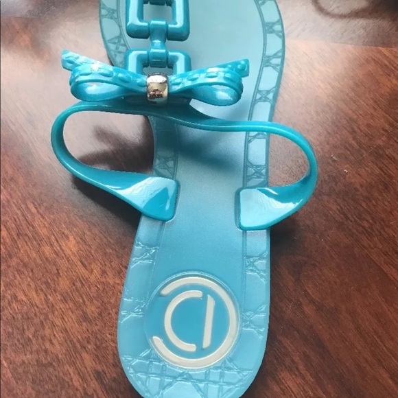 Dior | Shoes | Christian Dior Teal Green Flip Flop Jelly Size 39 | Poshmark