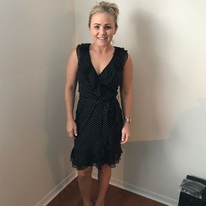 Polka dot cross body dress