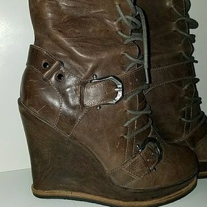 Tan Leather Boots. NEVER WORN!