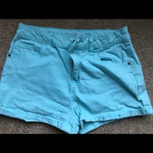 Bright blue shorts