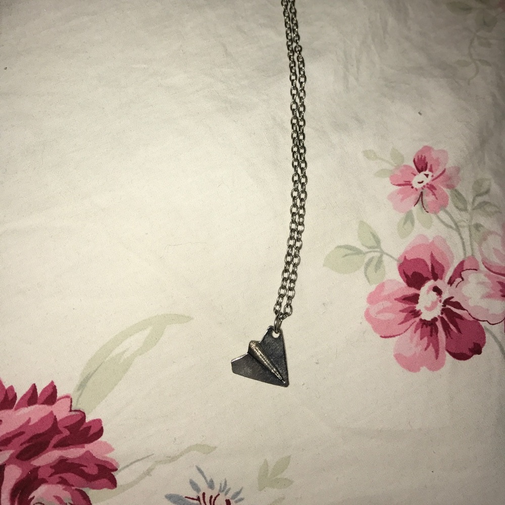 Paper plane necklace
