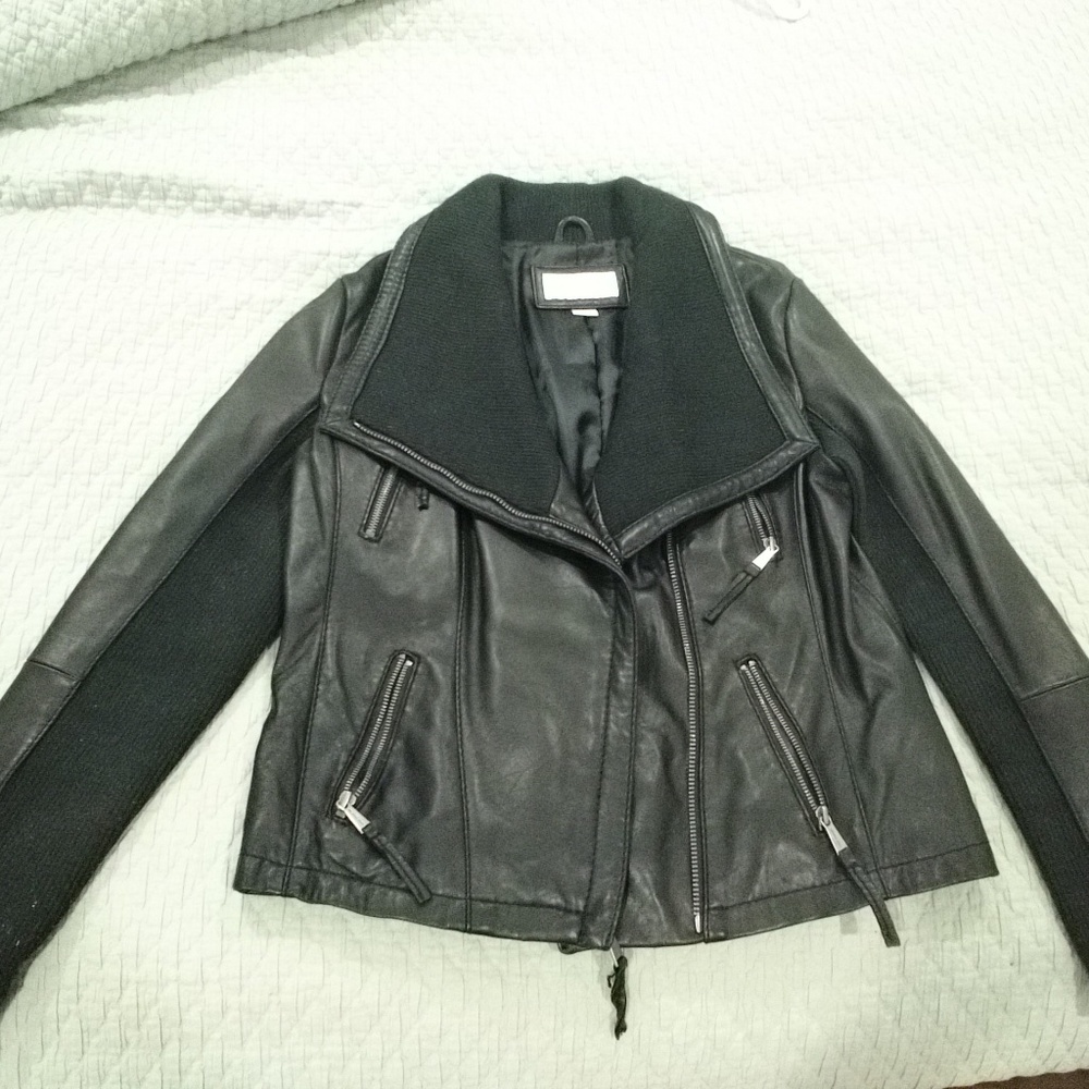 Michael Kohrs Black Leather Jacket Size L