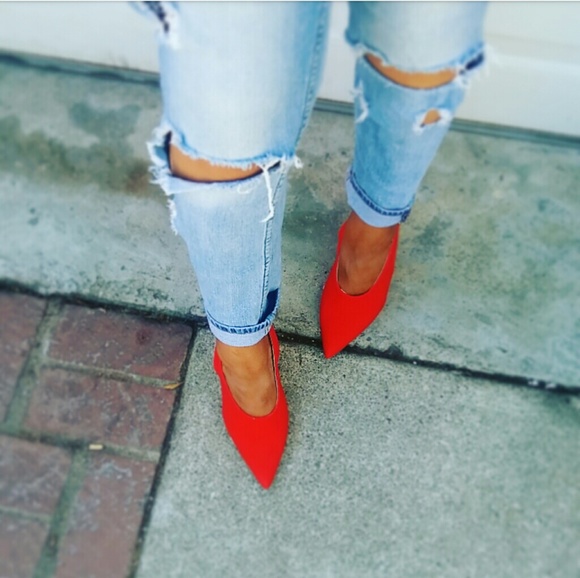 🆕//The Hayden// Red Hot sling back heels - Picture 2 of 4