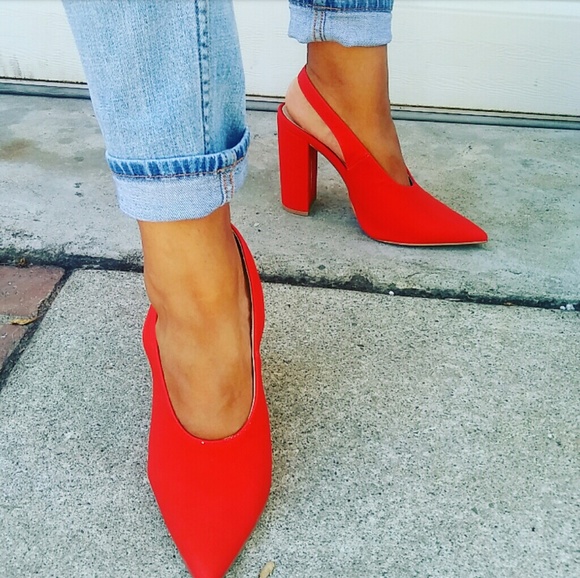 🆕//The Hayden// Red Hot sling back heels - Picture 3 of 4