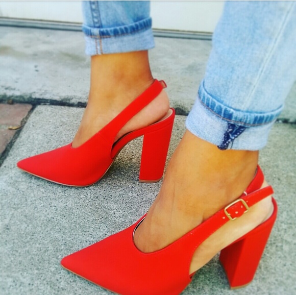 🆕//The Hayden// Red Hot sling back heels - Picture 4 of 4