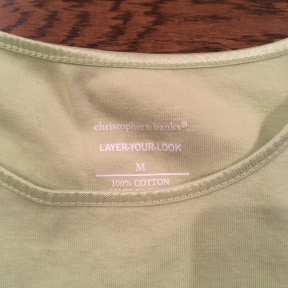 Christopher & Banks Satin Trim Essential Lime Tank - Picture 2 of 3