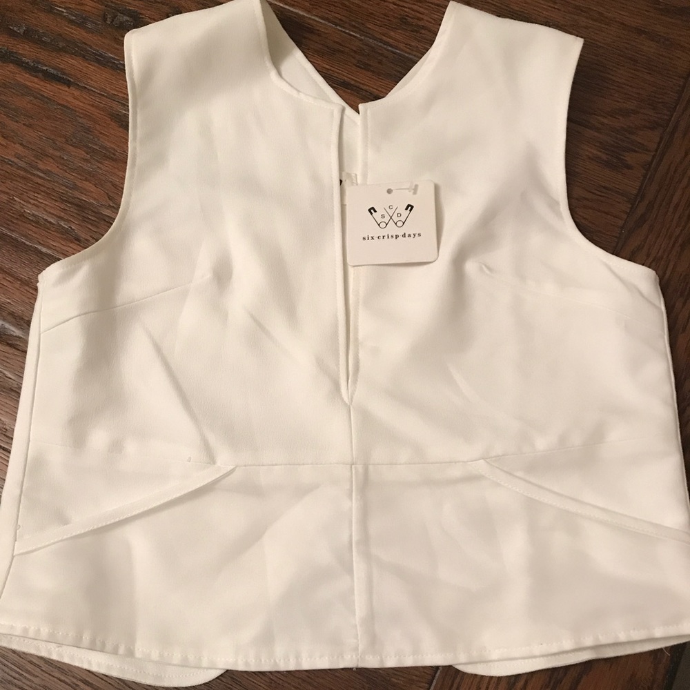 NWT Six Crisp Days white top size M /Anthropologie