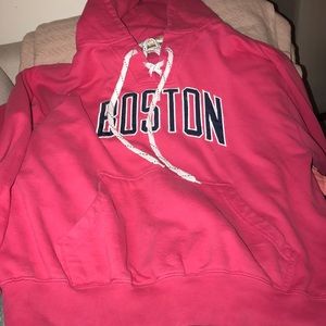 Pink Boston Lace up Hoodie