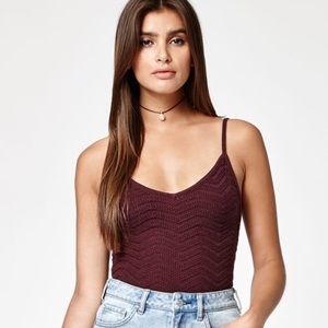 Kendall & Kylie maroon knit tank top