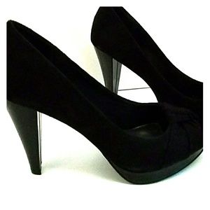 Black Open Toe Heels