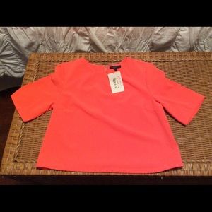 NWT - 3/4 sleeve / tangerine top / zipper
