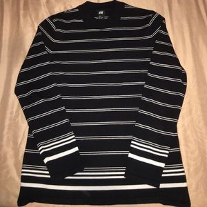 H&M black and white striped crew neck.