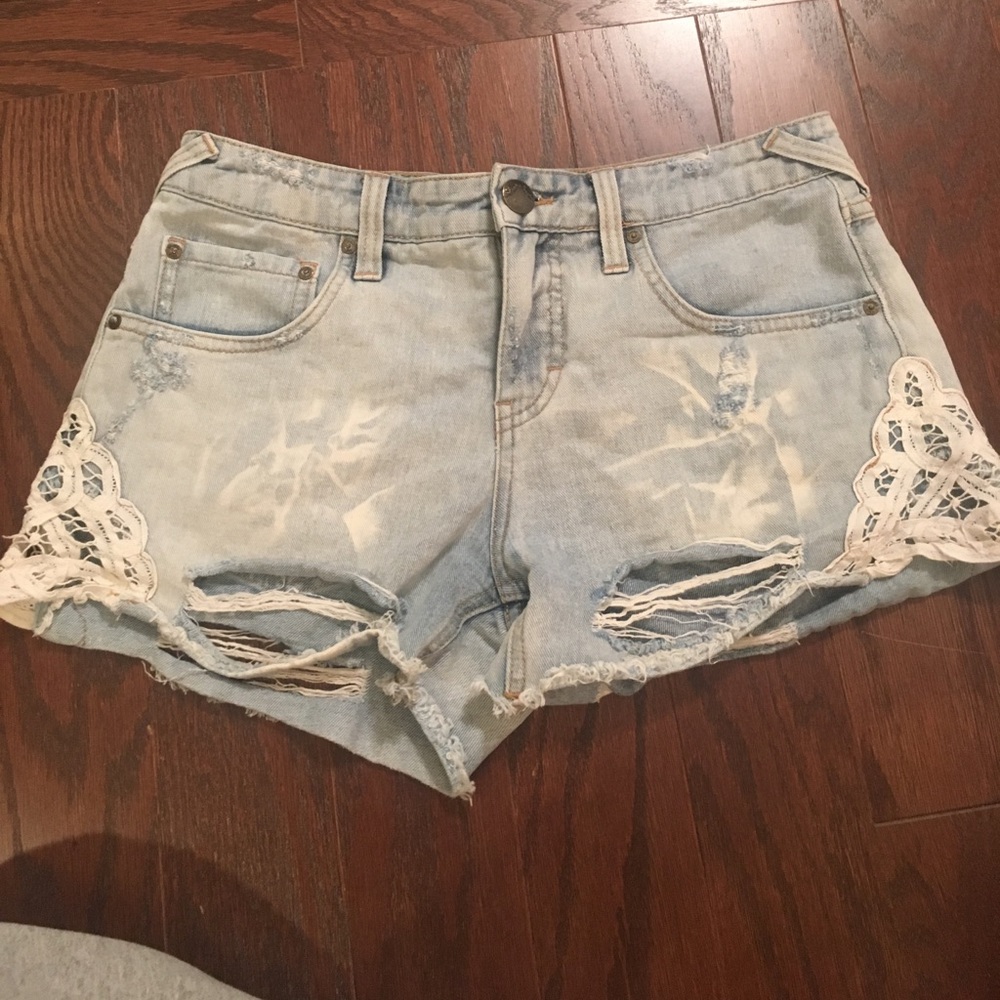 light washed free people shorts