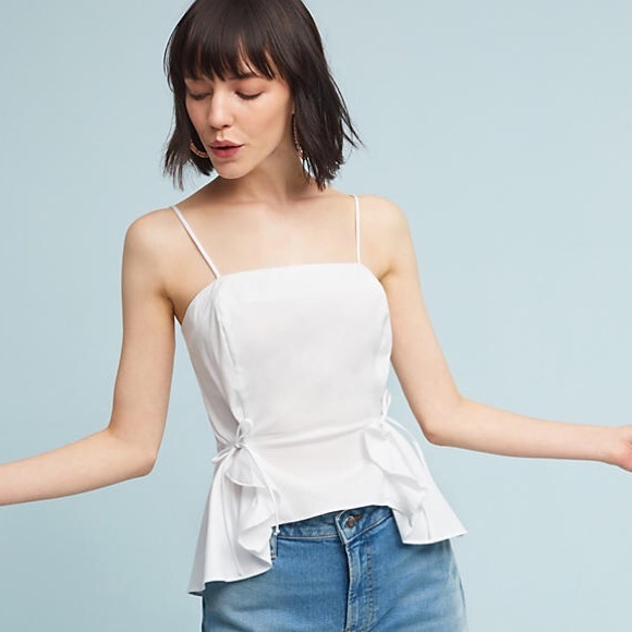 Anthropologie Tops - Anthropologie Poplin Peplum Cami