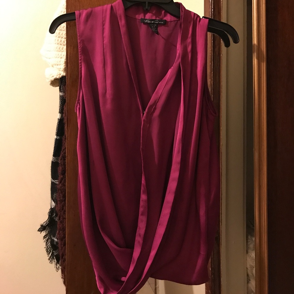Drapey Silky Magenta blouse by Kenneth Cole NY