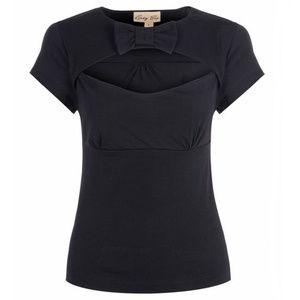 Black Lindy Bop Gladys Bow Top