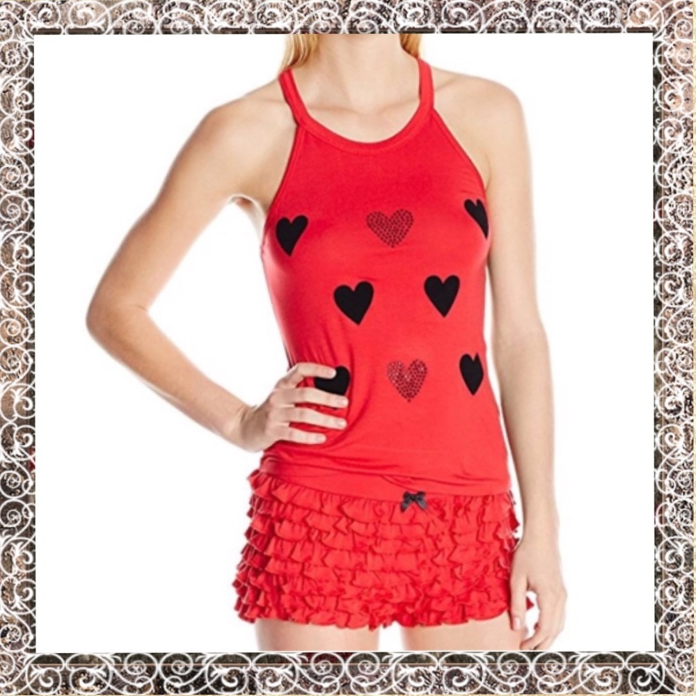 BETSEY JOHNSON Pajama Short Lounge Set Valentine