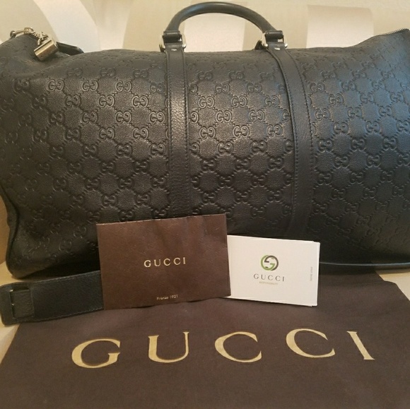 gucci leather travel bag