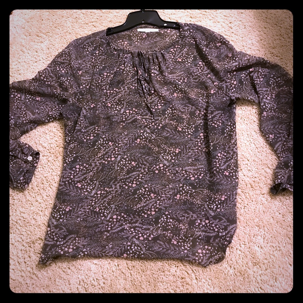 LOFT Sheer grey top
