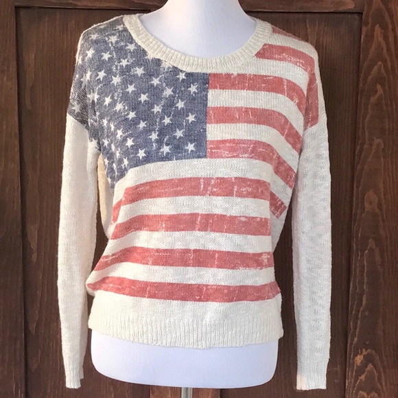 Charlotte Russe Sweaters - Vintage looking American flag sweater