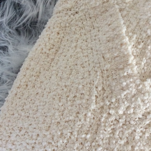 Last 1◽️Cream Popcorn Sweater Lace Up Pullover - Picture 4 of 4