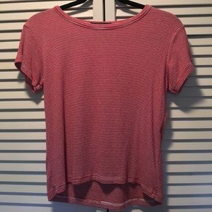 red and white striped t-shirt