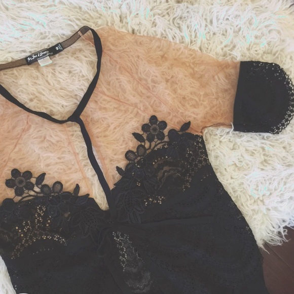 For Love And Lemons Dresses & Skirts - For love and lemons nude panel and lace cover up