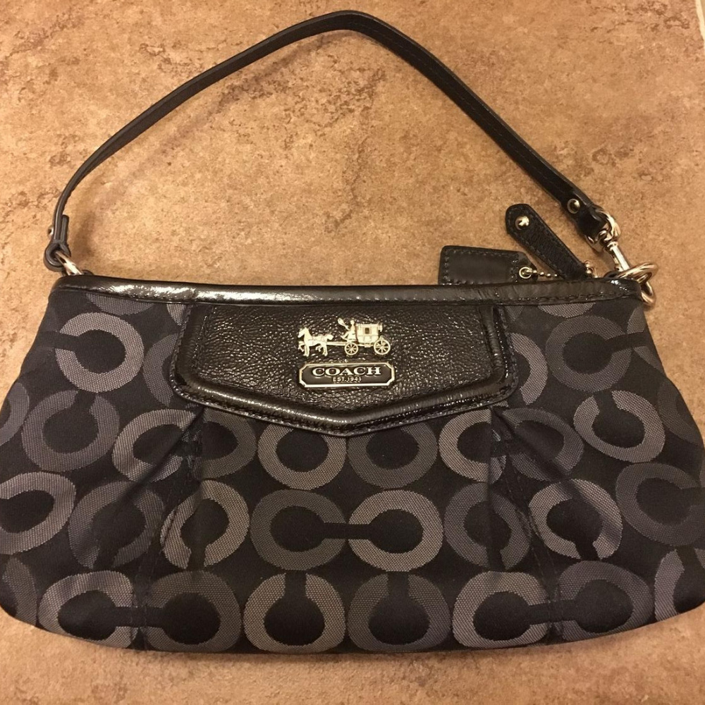 Coach Optical Print Shoulder Purse + Clutch