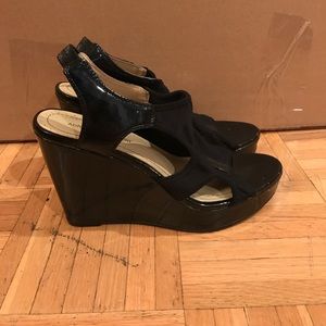 Black Wedges with side slits!!