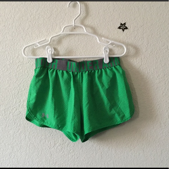 Under Armour Pants - UA Green Running Shorts