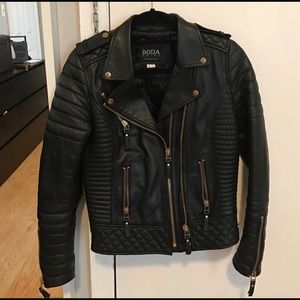 Genuine lamb leather biker jacket