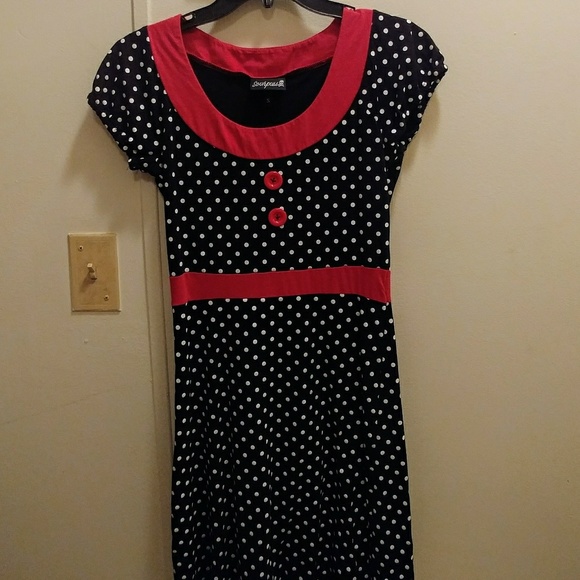 **SOLD** Sourpuss Polka Dot Dress - Picture 2 of 6