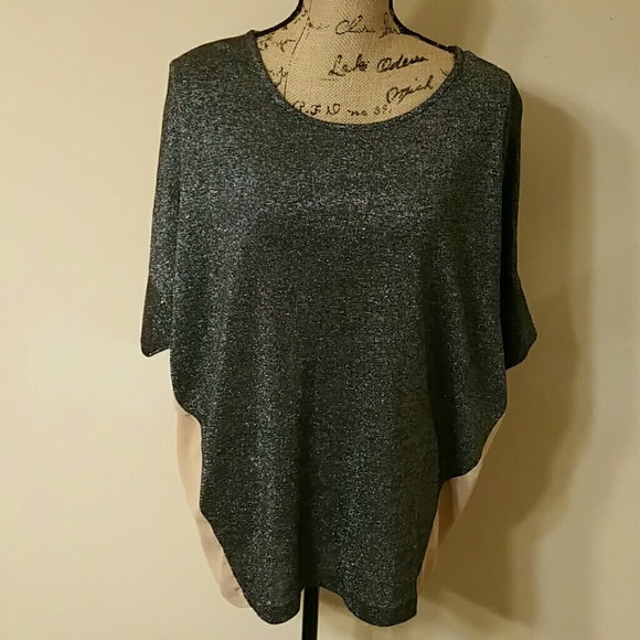 Bellatrix Tops - {Bellatrix} Batwing Silver Shimmer Blouse