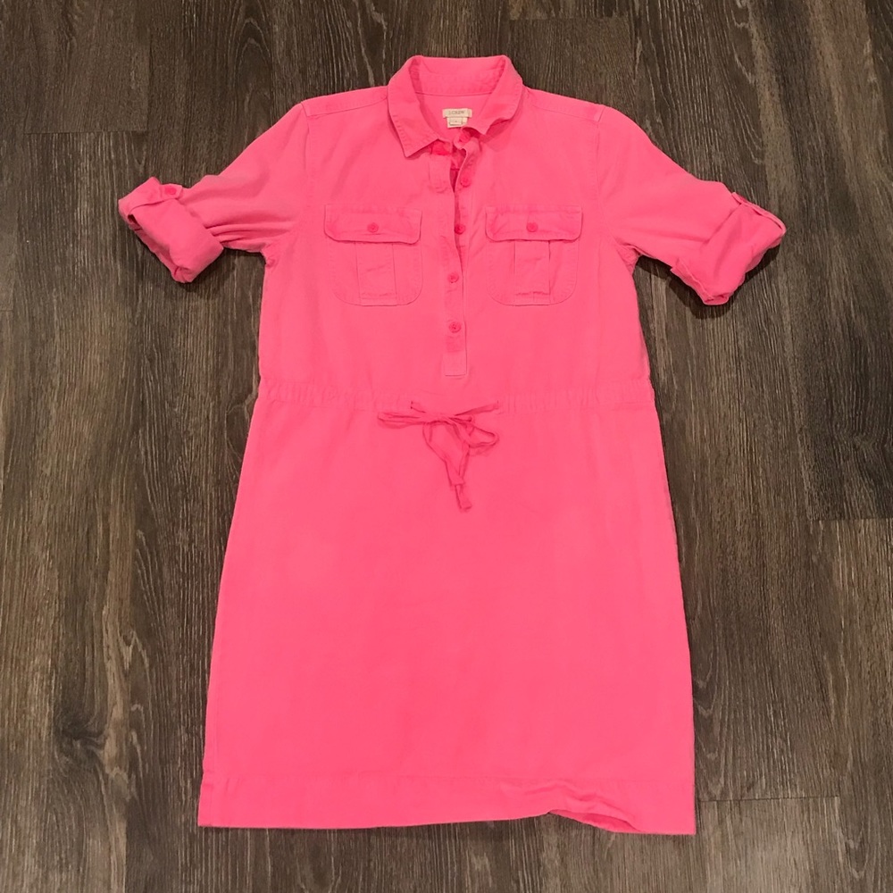 J.Crew Hot Pink Shirt Dress - Size 4