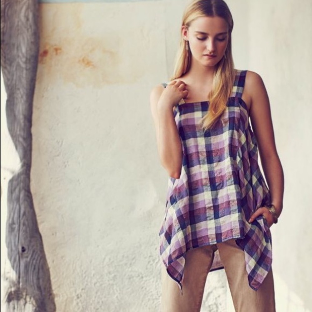 Holding Horses Madras Trapeze Tank sz S