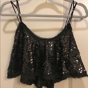 Show Me Your Mumu Black Sequin Crop