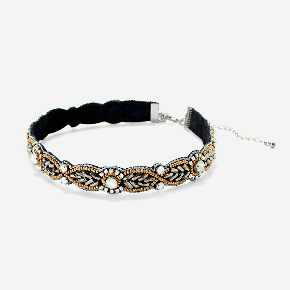 White House Black Market Mixed Metal Beaded Choker