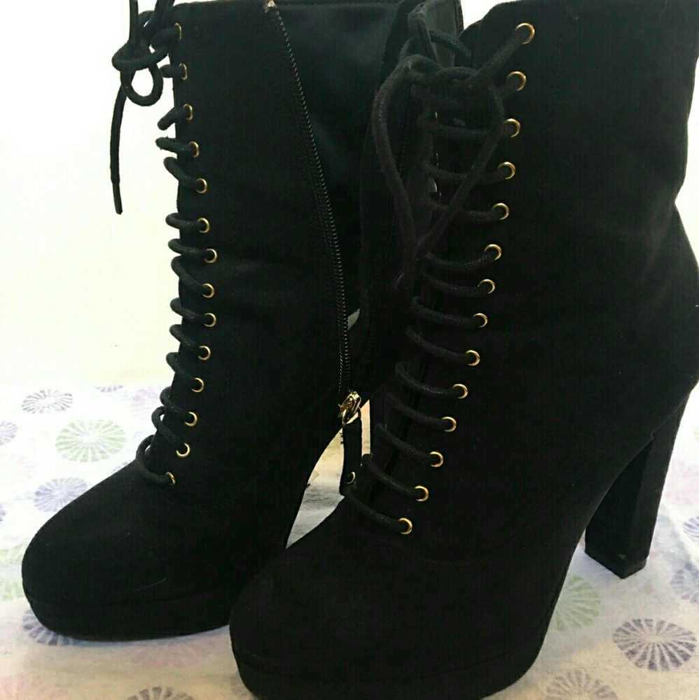 Black suede boots