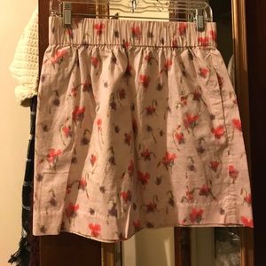 J Crew Light Pink watercolor print  mini skirt