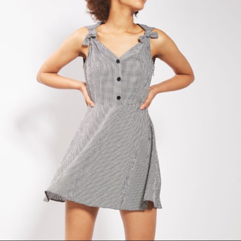 TOPSHOP Gingham Skater Dress