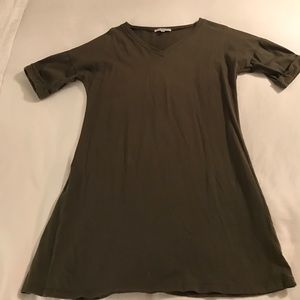 Army green t shirt dress. Size 6 tall