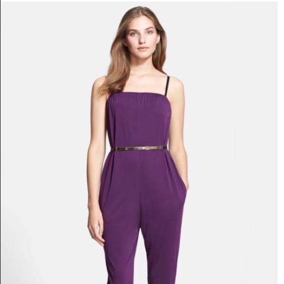 Halston Heritage Other - Belted Purple Jumpsuit by Halston Heritage