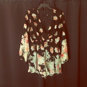 Floral Bell Sleeve Romper
