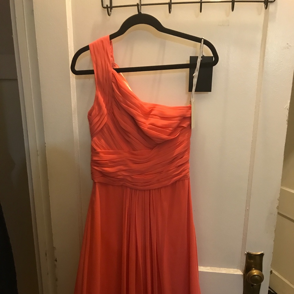 SOLD Brand new monique lhuillier coral maxi gown